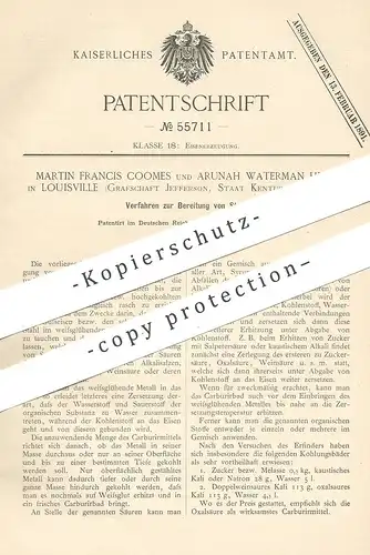 original Patent - Martin Francis Coomes , Arunah Waterman Hyde , Louisville / Jefferson , Kentucky USA | Stahl Gusseisen