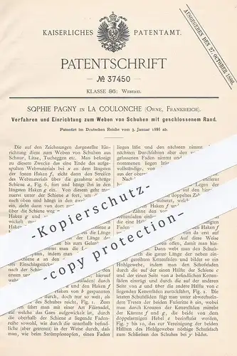 original Patent - Sophie Pagny , La Coulonche , Orne , Frankreich , 1886 , Schuhe weben | Schuh , Weber , Schuster !!!