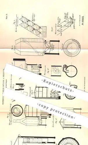 original Patent - Heinrich Wilhelm Müller , Militsch , 1882 , Mälzereianlage | Malz , Bier , Wein , Brauerei , Mälzerei