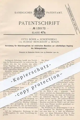 original Patent - Otto Böhm , Schöneberg | Rudolf Menckhoff , Berlin , 1900 , Reibrädergetriebe | Getriebe - Druck !!!