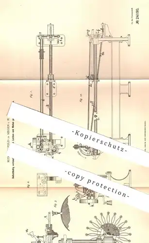 original Patent - Rud. Bergfeld , Siegen , 1883 , Maschine zum Lochen u.Nieten gerader Blechrohre | Blech , Metall !!