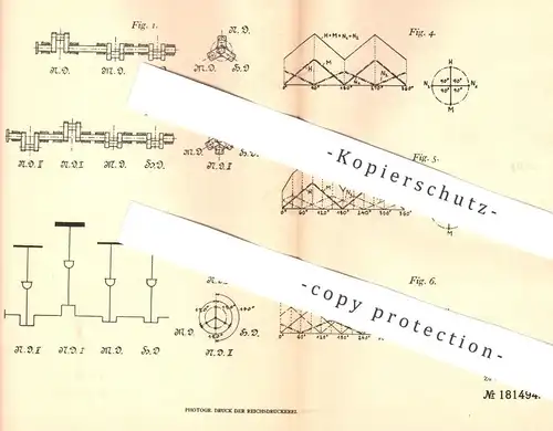 original Patent - Ernst Bötticher , Kiel , 1905 , Kurbelanordnung an Expansionsmaschinen | Motor , Motoren , Schiff !!