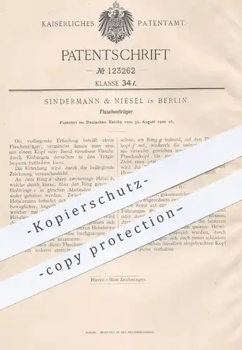 original Patent - Sindermann & Niesel , Berlin , 1900 , Flaschenträger | Flaschenhalter , Flasche , Flaschen !!