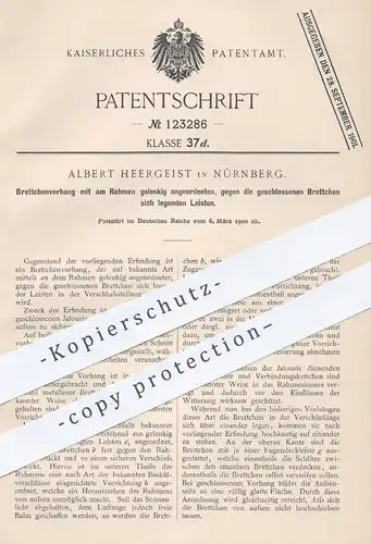 original Patent - Albert Heergeist , Nürnberg , 1900 , Brettchen - Vorhang | Jalousie , Rollo , Gardinen , Haushalt !!