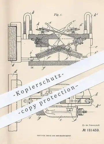 original Patent - Dr. Giorgio Finzi , Emilio Tallero , Mailand / Italien , 1906 , Bürstenhalter für elektr. Maschinen !!