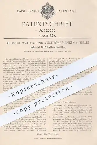original Patent - Dt. Waffen- & Munitionsfabriken , Berlin | Laufmantel für Schnellfeuergeschütze | Geschütz , Waffen
