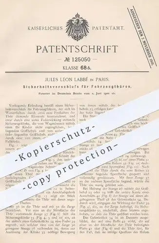original Patent - Jules Léon Labbé , Paris , 1900 , Verschluss für Fahrzeugtüren | Schloss , Fahrzeug Tür , Türen | Auto