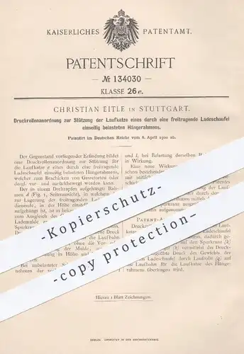 original Patent - Christian Eitle , Stuttgart , 1900 , Anordnung der Druckrollen zur Beschickung von Gasretorten !!!