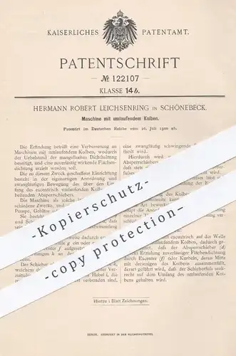 original Patent - Hermann Robert Leichsenring , Schönebeck , 1900 , Maschine mit umlaufendem Kolben | Motor , Motoren