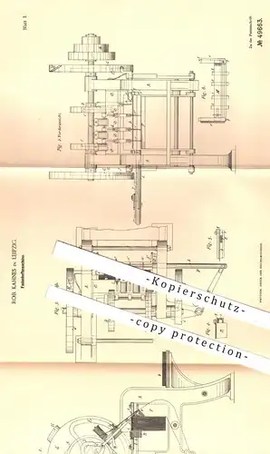 original Patent - Rob. Kahnes , Leipzig , 1889 , Fadenheftmaschine | Heftmaschine , Buchbinder , Buch , Bücher !!!