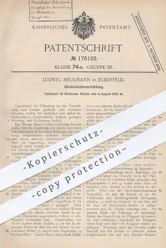 original Patent - Ludwig Meulmann , Elberfeld , 1905 , Glockenläutevorrichtung | Glocke , Glocken , Klingel , Signal !!
