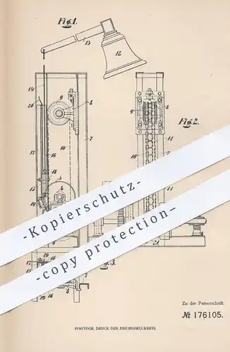 original Patent - Ludwig Meulmann , Elberfeld , 1905 , Glockenläutevorrichtung | Glocke , Glocken , Klingel , Signal !!