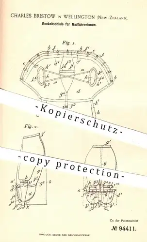 original Patent - Charles Bristow , Wellington , Neuseeland 1897 , Rockabschluss | Rock , Mode , Schneider , Schneiderei