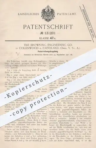 original Patent - The Browning Engineering Co. , Collinwood Cleveland , Ohio USA 1901 , Federreibungskupplung , Kupplung