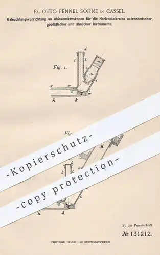 original Patent - Otto Fennel Söhne in Kassel , 1901 , Beleuchtung am Ablesemikroskop | Mikroskop , Mikroskope , Licht