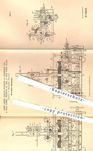 original Patent -  Raper , Pearson & Gill , Old Ford Road , Middlesex, England , 1887 , Bohrmaschine für Bürstenhölzer !