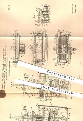 original Patent -  Raper , Pearson & Gill , Old Ford Road , Middlesex, England , 1887 , Bohrmaschine für Bürstenhölzer !