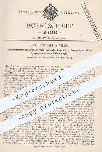 original Patent - Joh. Jeziorski , Berlin , 1894 , Erzeugung von Zitterbewegungen im menschl. Körper | Arzt , Medizin !!