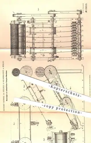 original Patent - Richard Sehrke , Büldge & Hildebrandt , Berlin , 1880 , Feinspinn-Maschinen | Spinnmaschinen , Spinnen