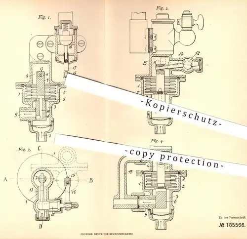 original Patent - Deutsche Continental Gas Gesellschaft u. Fritz Mucke , Dessau , 1905 , Gaszufluss am Brenner | Ventil