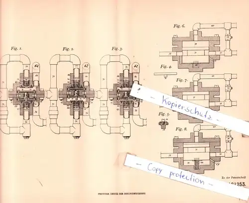 original Patent - William Loughridge Barker in Ashbourne , V. St. A. , 1904 , Steuerventil !!!