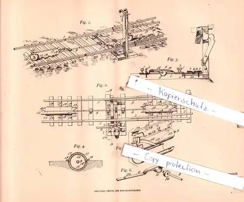 original Patent - James Milan Faulk in Saint John, V. St. A. , 1905 , Von Hand und vom Zuge verstellbare Weiche !!!