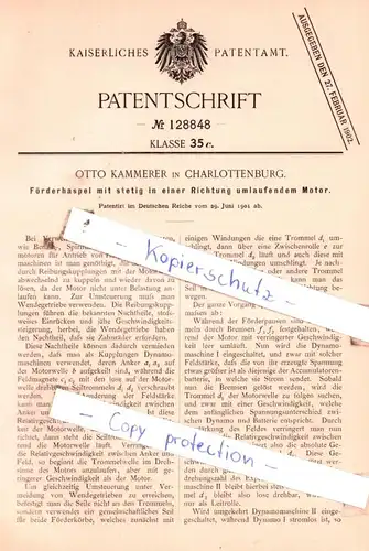 original Patent - Otto Kammerer in Charlottenburg , 1901 , Förderhaspel !!!