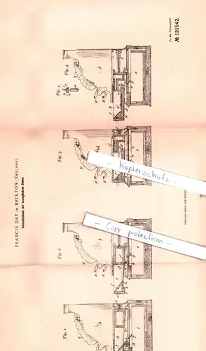 original Patent - Francis Day in Brixton , England , 1900 , Geldschublade mit beweglichem Boden !!!