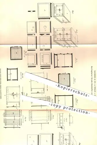 original Patent - Sachsse & Co. , Halle / Saale , 1878 , Zerlegbarer Grude - Kochofen aus Ton | Kochherd , Herd , Ofen !