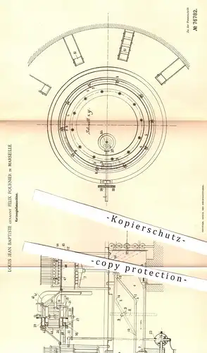 original Patent - Louis Jean Baptiste - Felix Fournier , Marseille , 1893 , Kerzengießmaschine | Kerze , Kerze , Fette !