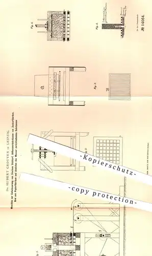 original Patent - Dr. Hubert Grouven , Leipzig  1880 , Entwässerung von frischem Stichtorf | Zuckerfabrik , Papierfabrik