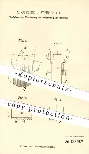 original Patent - C. Oetling in Strehla , 1900 , Herstellung von Kunsteis | Eis , Gefrieren , Eiswasser , Wasser , Salz