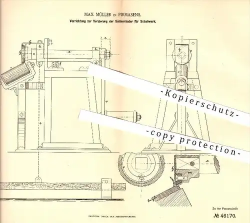 original Patent - Max Müller , Pirmasens , 1888 , Verzierung der Sohlenränder für Schuhwerk | Schuster , Schuhe , Schuh