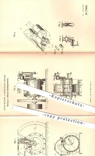 original Patent - Otto Küster , Neuenhaus Hilgen , 1891 , rotierende Kurbelkapselwerken | Dampfmaschinen , Dampfmaschine