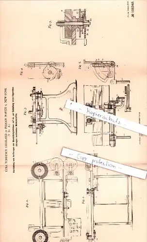 Original Patent  - Ezra Torrence Gilliland in Pelham Manor b. New-York , 1898 , Tabak !!!