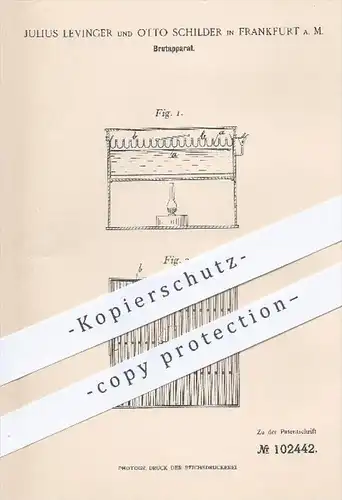 original Patent - J. Levinger , O. Schilder , Frankfurt / Main , 1898 , Brutapparat , Brutkasten , Brüten , Tierzucht !!