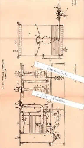 Original Patent  - August Nosbaume in Antwerpen , 1887 , Luftpresser !!!