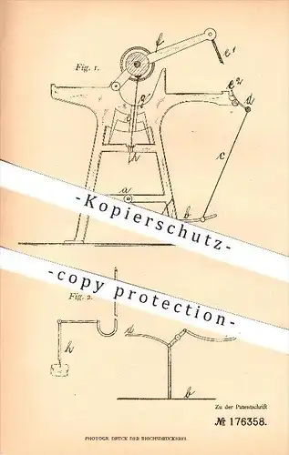 original Patent - A. Engelbrecht , Bayreuth , 1905 , Auslösung für Plättwerkzeuge an Bügelmaschinen , Bügeln , Plätten