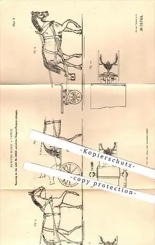 original Patent - R. Buzer , Leipzig , 1883 , Düngerauffangrichtung , Dünger , Düngen , Pferdegeschirr , Pferd , Pferde