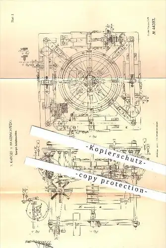 original Patent - R. Karges , Braunschweig , 1887, Spargel - Schälmaschine , Spargelschäler , Möhren , Gemüse , Haushalt