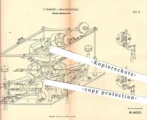 original Patent - R. Karges , Braunschweig , 1887, Spargel - Schälmaschine , Spargelschäler , Möhren , Gemüse , Haushalt