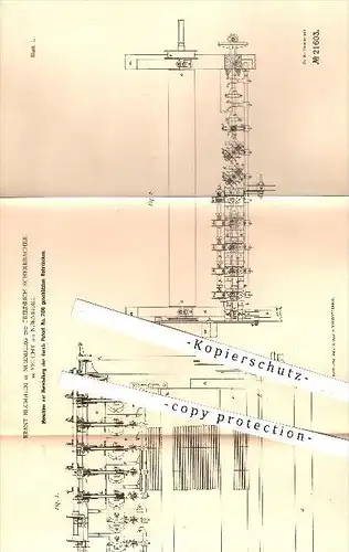 original Patent - E. Buchheim , Nürnberg , F. Scherrbacher , Feucht , 1882, Herstellung von Rohrdecken , Weberei , Weber