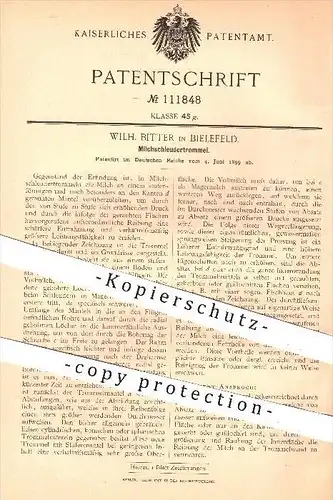 original Patent - Wilh. Bitter , Bitterfeld , 1899, Milchschleudertrommel , Milchschleuder , Milch , Schleuder , Trommel