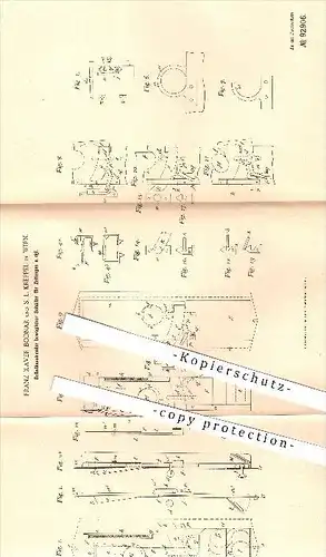 original Patent - Franz Xaver Bodnar und S. L. Kreppel in Wien , 1896 , Selbstkassierender Behälter für Zeitungen !!!