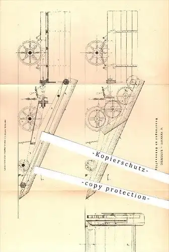 original Patent - W. Errenst in Radeberg , 1878 , Schneepflug , Pflug , Pflügen , Schnee , Straßen , Bahnschienen !!!