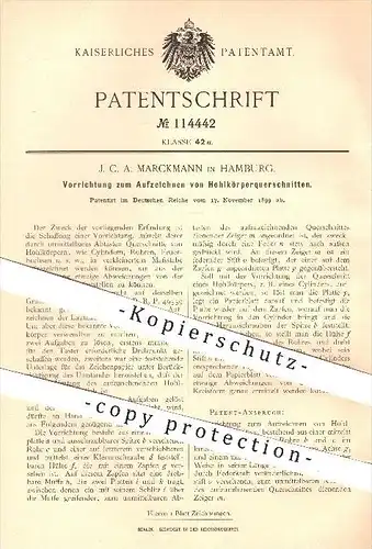 original Patent - J. C. A. Marckmann in Hamburg , 1899 , Aufzeichnen vom Hohlkörper - Querschnitt , Rohr , Rad , Räder !