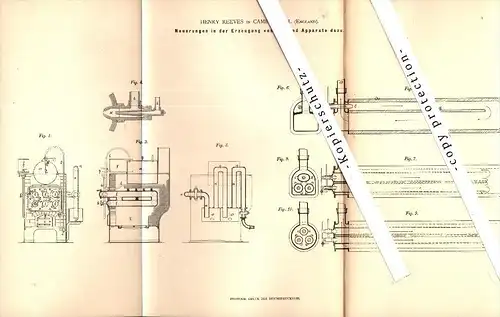 Original Patent - Henry Reeves in Camberwell , London , 1880 , Preparation of Gas !!!