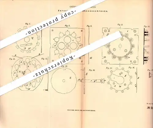 Original Patent - Otto Zarge in Egeln , 1879 , Kassenschrank-Verschluss , Tresor , Sparkasse , Panzerschrank !!!