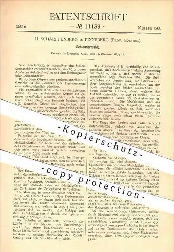 original Patent - H. Scharffenberg , Pinneberg , Holstein , 1879, Schleudermühle , Mühle , Mühlen , Müller , Getreide !!