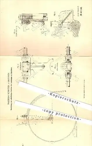 original Patent - Waldemar Schröter in Delitzsch , 1887 , Lenkstange am Fahrrad , Fahrräder , Fahrzeugbau , Lenker !!!